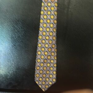 Robert Talbott Gray and Gold Silk Tie